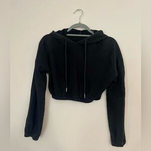 Black cropped hoodie
